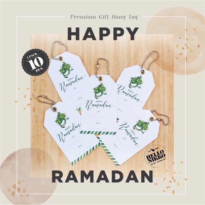 

Happy Ramadhan gift tag - Hang tag kartu ucapan kado sticker hampers parcel box dus ultah natal christmas cny ramadan lebaran