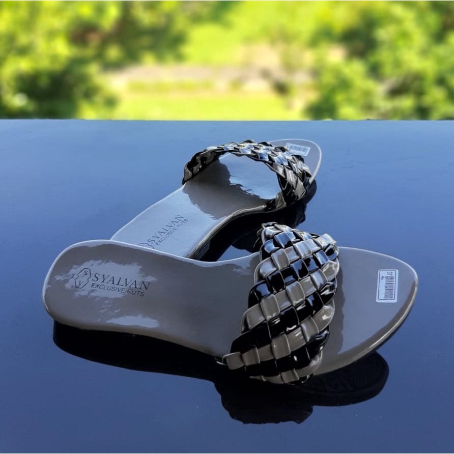 SDPD07 Sandal Wanita Perempuan Sandal Teplek - Motif Kepang