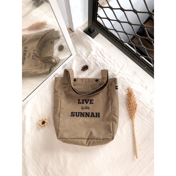 Live With Sunnah | Lana Bag | Totebag Katun Drill(Twill) | Totebag Kajian | Totebag Dakwah