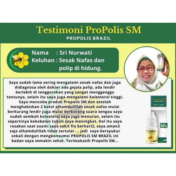 Obat Pilek Menahun, Obat Hidung Tersumbat, Pilek &amp; Flu Menahun, Polip Hidung, Sinusitis, Alergi Hidung, Rhinitis, Obat Hidung Bau Busuk, Obat Hidung Tidak Bisa Mencium Bau / Anosmia Untuk Anak &amp; Dewasa &amp; Aman Untuk Ibu Hamil Dengan ProPolis SM Brazil