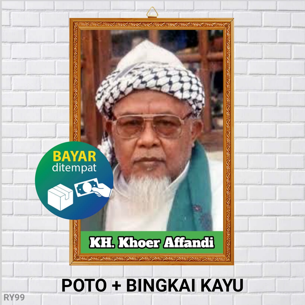 Poster Poto + Bingkai, KH Mama Khoer Apandi Manonjaya, Ukuran BESAR 30x45