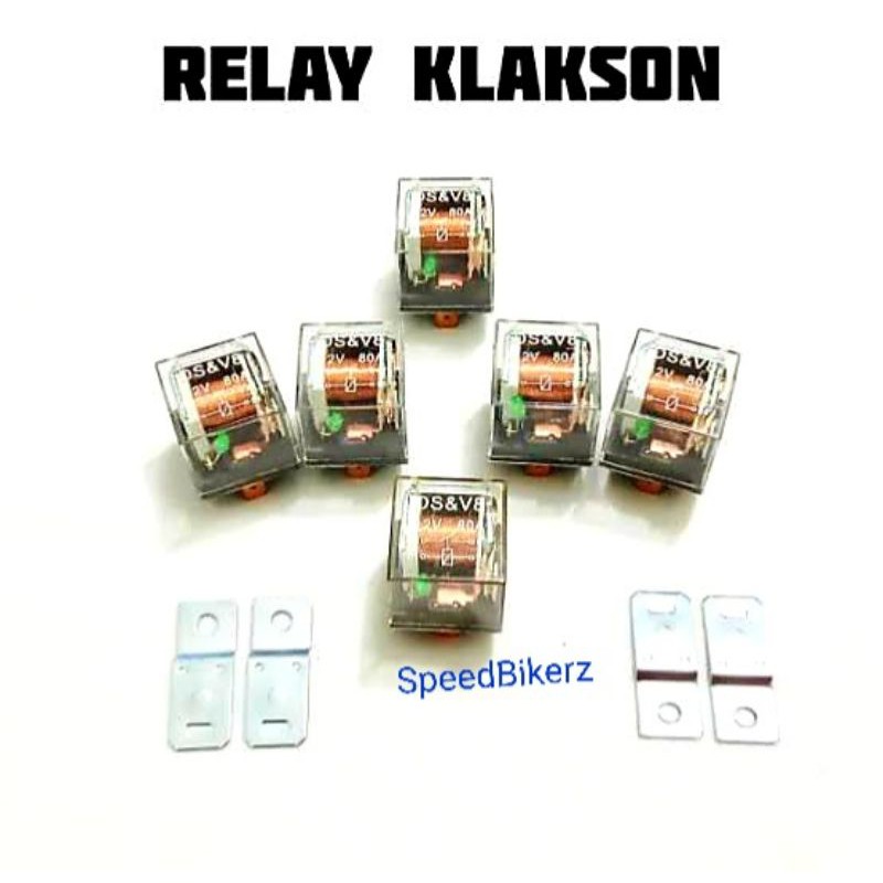 Relay Klakson Transparan Bening + Indikator Lampu 12 Volt Kaki 4 Bening
