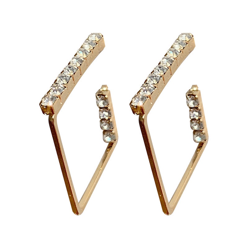 Baru Diamond sederhana anting-anting Korea Dongdaemun Square anting-anting sosialita temperamen perj