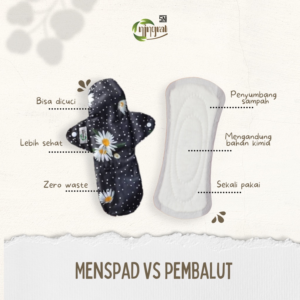 Ningrat Menspad Pembalut Kain Cuci Ulang Menstrual Pad Washable Day Maxi Night Panty Mens Wanita