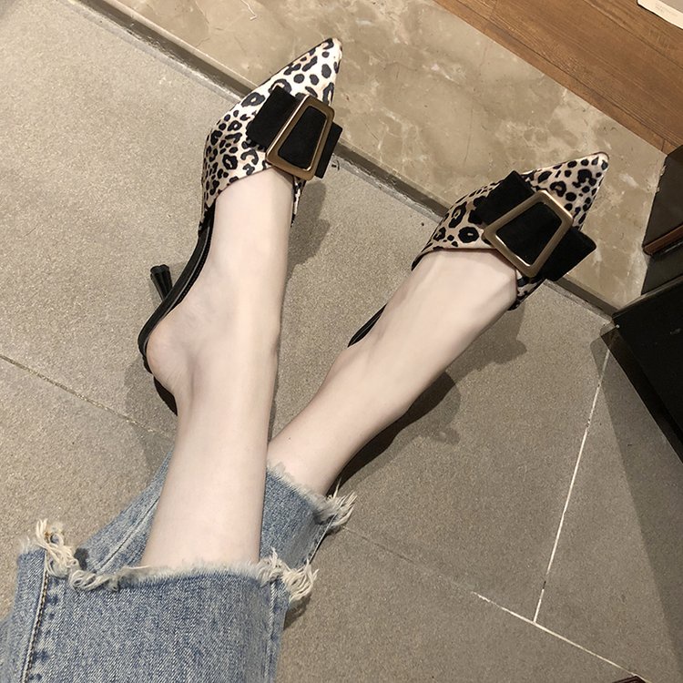 leopard print peep toe wedges
