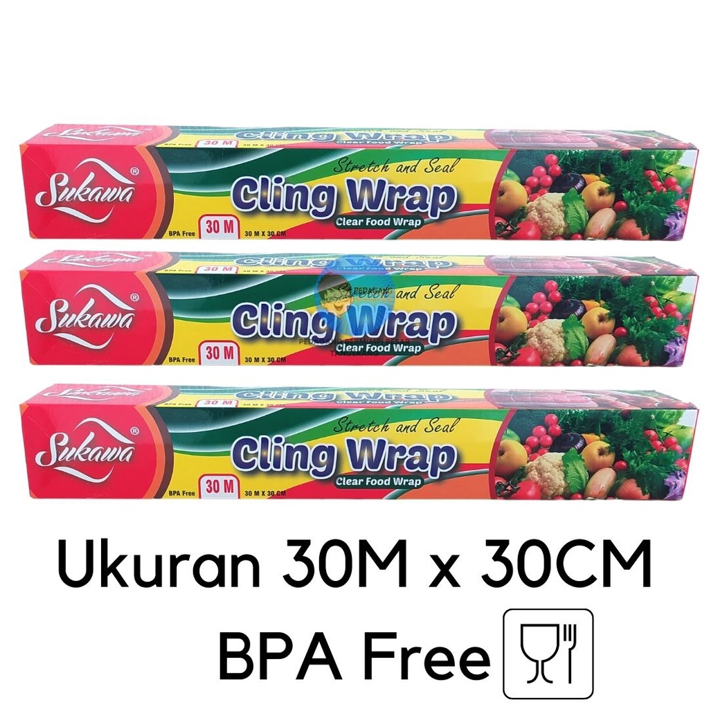 Cling Wrap Plastik Wrap Wrapping Makanan Sukawa 30m x 30cm Food Grade BPA Free