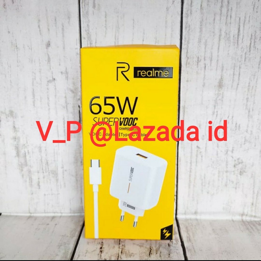 SUPERVOOC 65W - Charger Cas Realme 7 Pro - Realme 6 Pro - Realme X50 - Realme V15 - Realme Narzo 20 Pro - Realme X2 Pro XT - Realme X3 X7 X9 Pro SUPER VOOC Fast Charging 65Watt Original