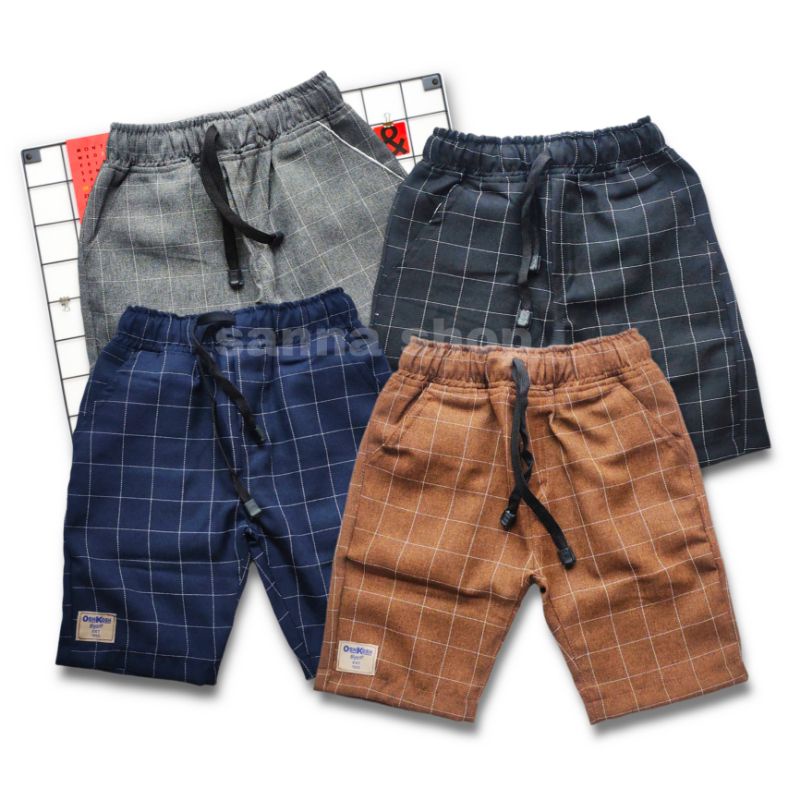 Celana tartan kotak-kotak pendek anak laki-laki / Celpen harian motif anak cowok terlaris