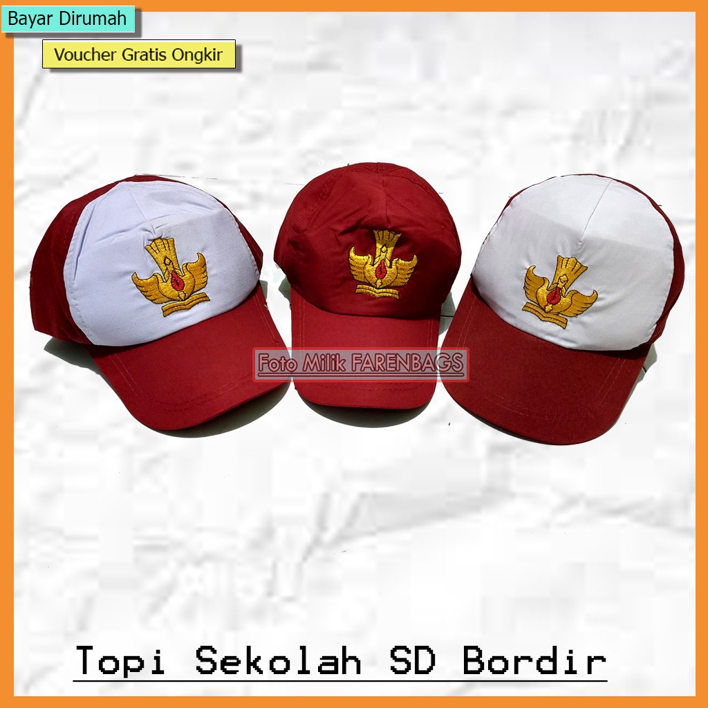 Topi Sekolah SD Topi Trucker SDTopi Merah Putih Topi Merah SD Topi Anak SD Topi Sekolah Dasar Bordir