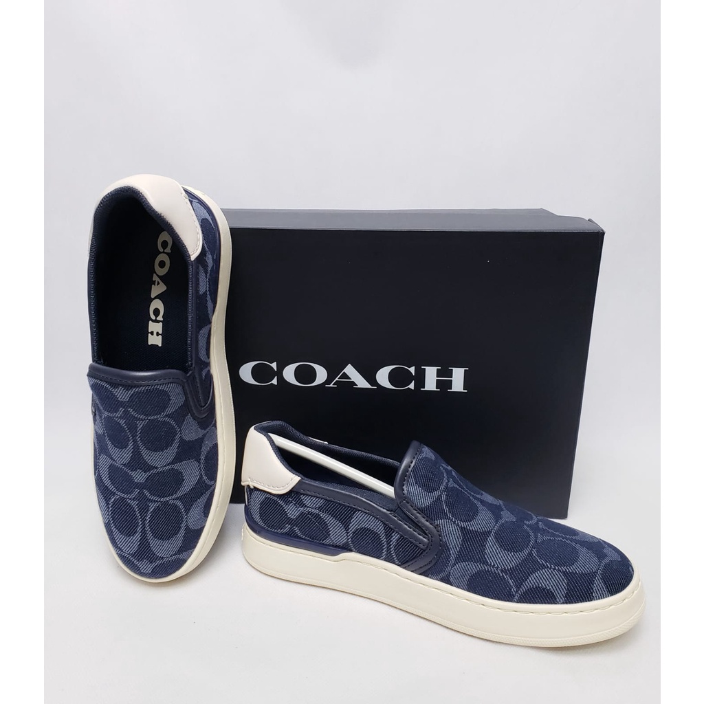 Sepatu Coach Wells Denim Slip On New Original