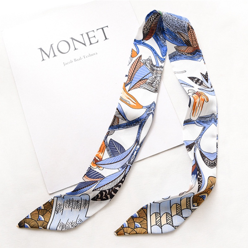 &quot;Turry&quot; Motif Burung Mini Scarf Pita, Scarf Leher, Scarf Tas, Bahan High Grade Silk Immitation