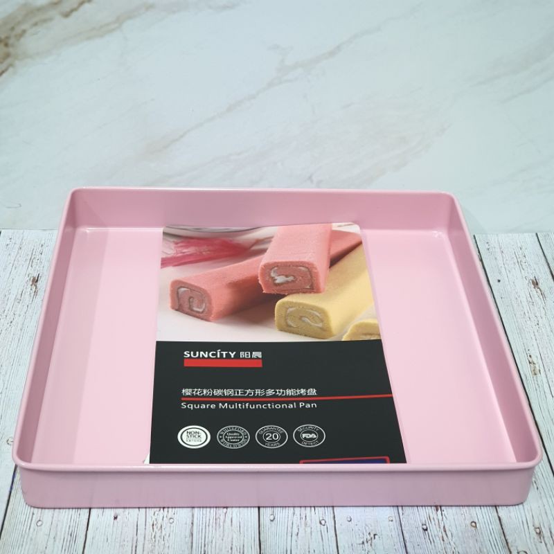 Suncity PINK multifuctional square bake pan / baking pan / loyang bolu gulung