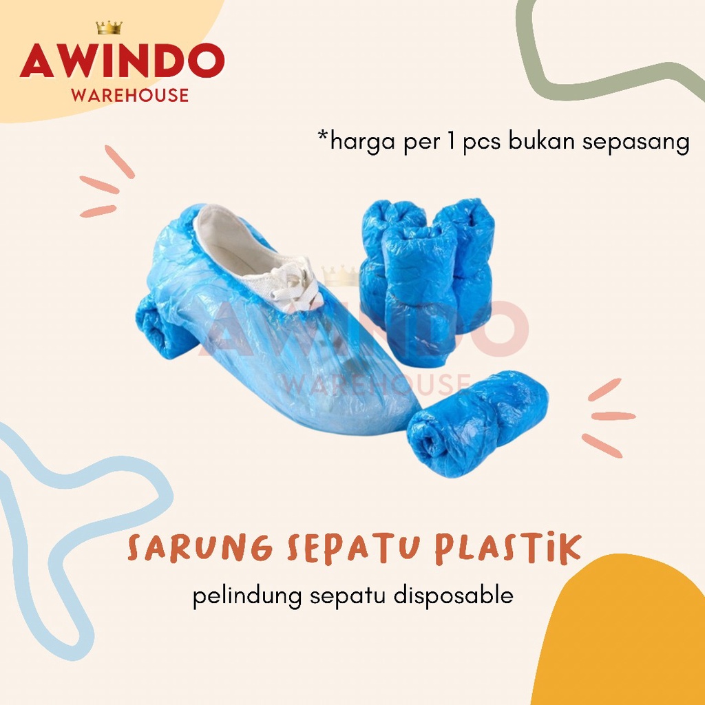 SARUNG SEPATU PLASTIK - Cover Shoes Disposable APD Shoe Cover Plastic