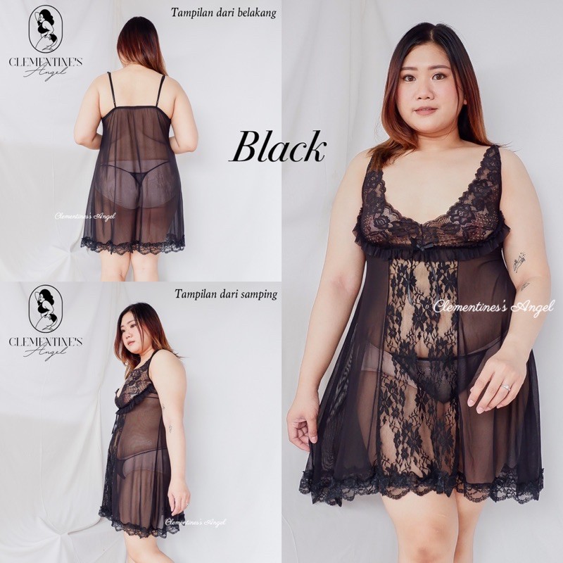 Lingerie jumbo wanita g-string michelle plus size baju tidur big size import sexy