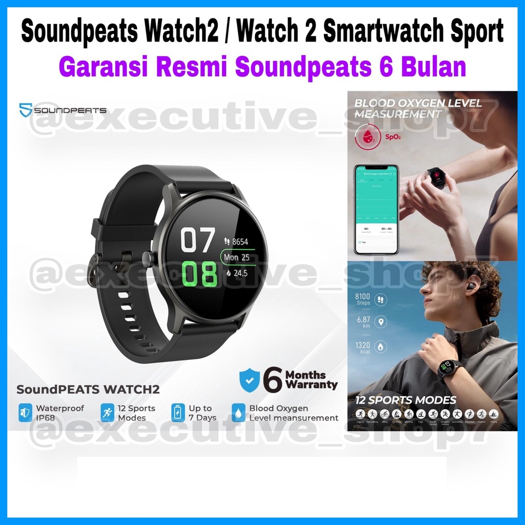 Soundpeats Watch2 / Watch 2 Smartwatch Sport - Garansi Resmi 6 Bulan