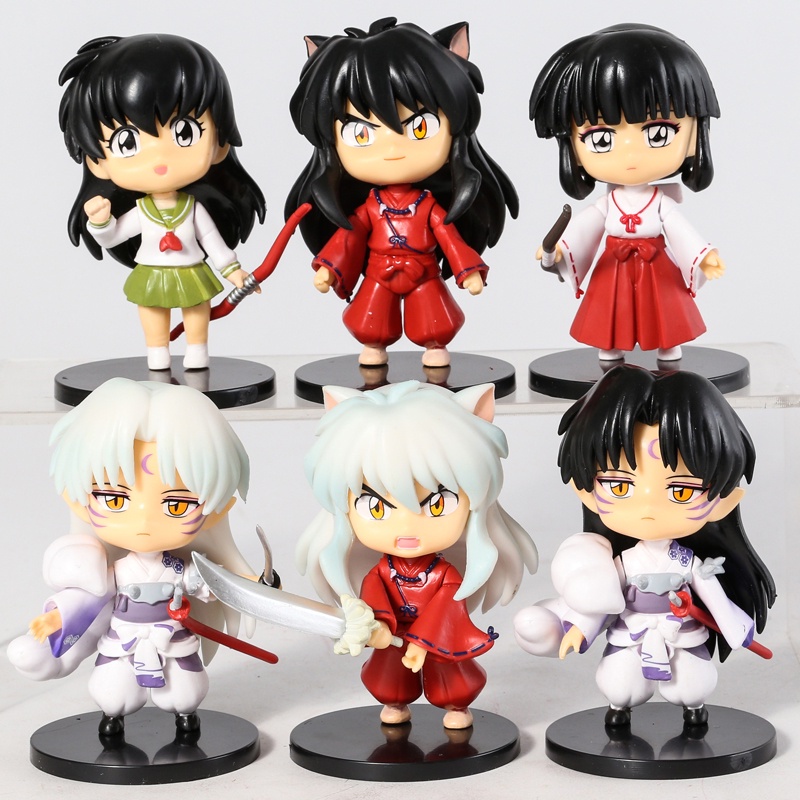 6pcs / Set Mainan Action Figure Model Anime Inuyasha Sesshomaru Sango 10cm Untuk Koleksi / Hadiah