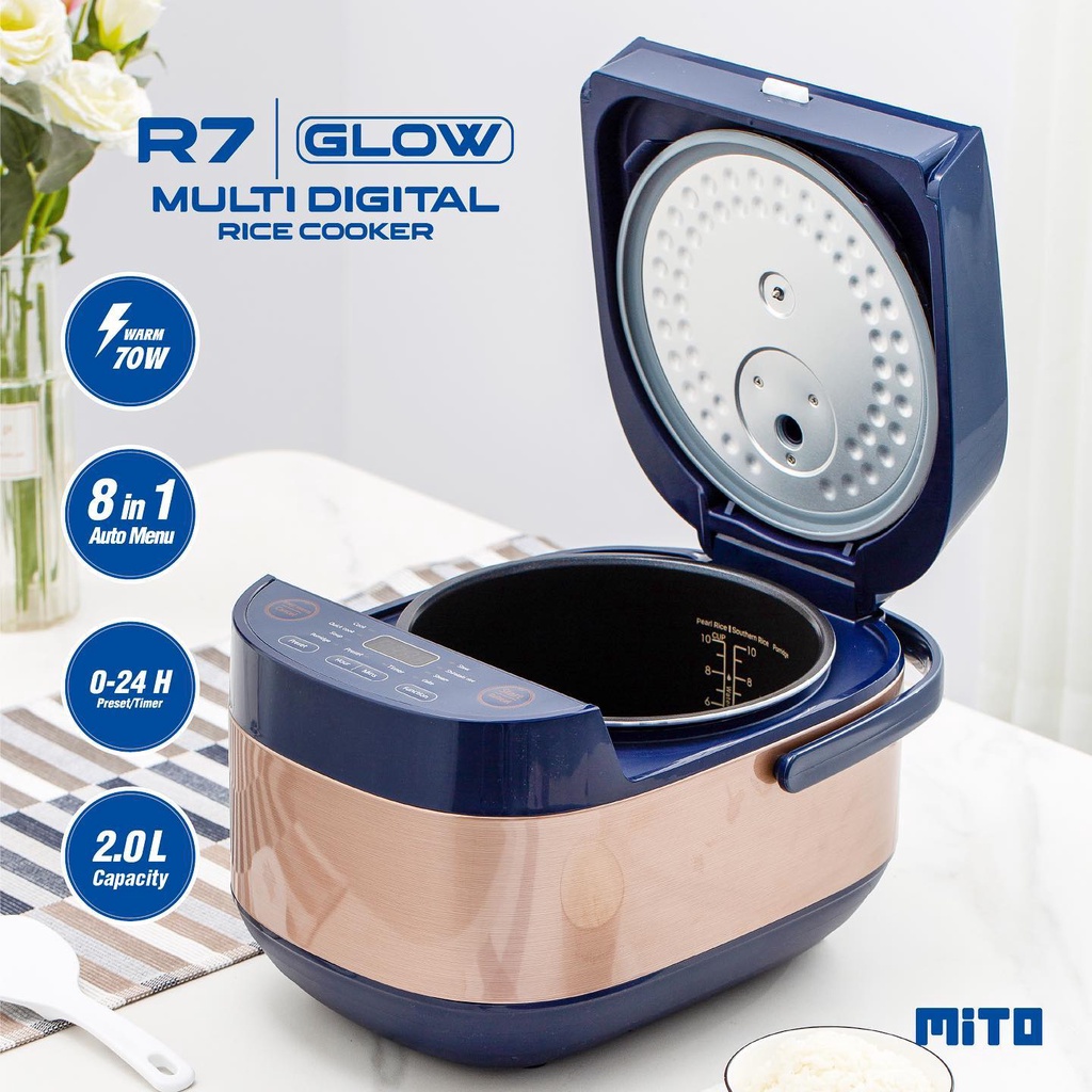 Rice Cooker Mito Multi Digital R7 kapasitas 2 Liter 8 in 1