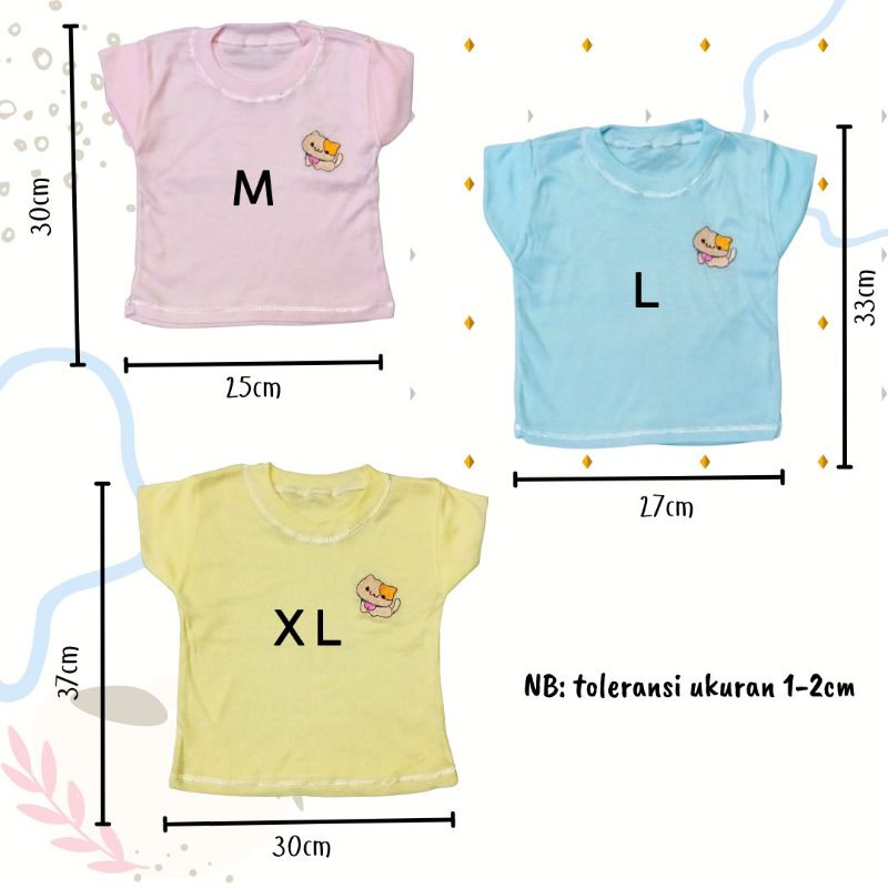 3 Pcs Kaos Oblong Bayi Bordir OSHUKA Kaos Stali Bayi Kaos Oblong Harian Bayi SMLXL Size 3-24 Bulan Kaos Oblong Bayi Perempuan Laki laki Unisex Halus lembut Adem