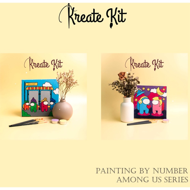 

Paint By Number 20X20Cm Cartoon Series Among Us [Kreate Kit] Diy Painting Kit Canvas Kanvas Lukis