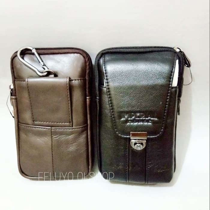 TAS HP 5,5/6 INCH | TAS PINGGANG HP | DOMPET HP KULIT IMPERIAL HORSE - COKELAT TERMURAH