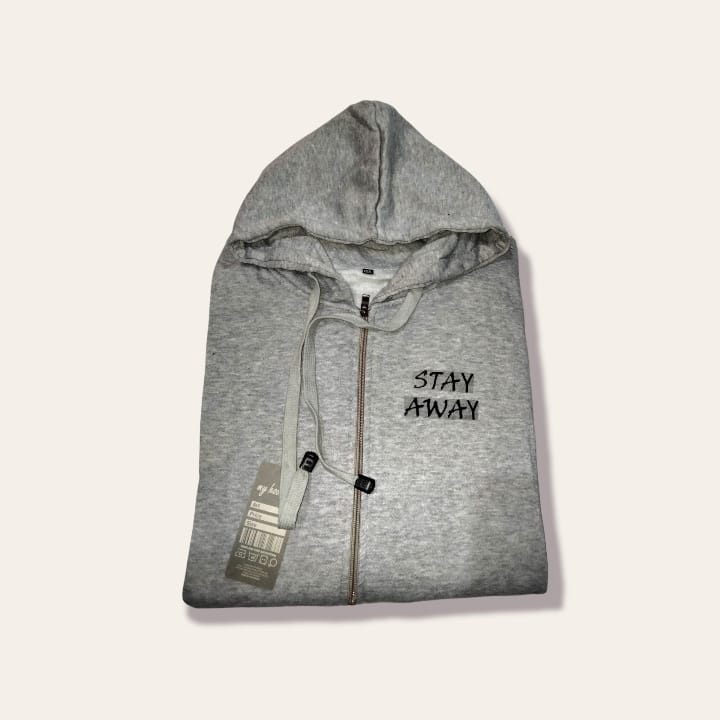 SWEATER HOODIE PRIA  RESLETING  TRENDY JAKET SABLON STAY AWAY SWITER COWOK JUMBO