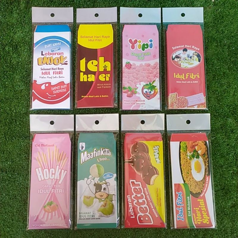 

ISI 10 (SERI SNACK) AMPLOP LEBARAN UNIK. UANG TANPA DILIPAT. GLOSSY DAN TEBAL