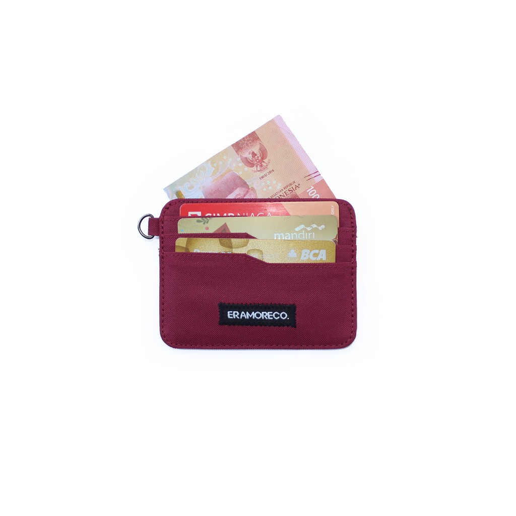 EMDK09 Dompet Kartu slim Card Wallet holder tipis SIM Etoll - Marun