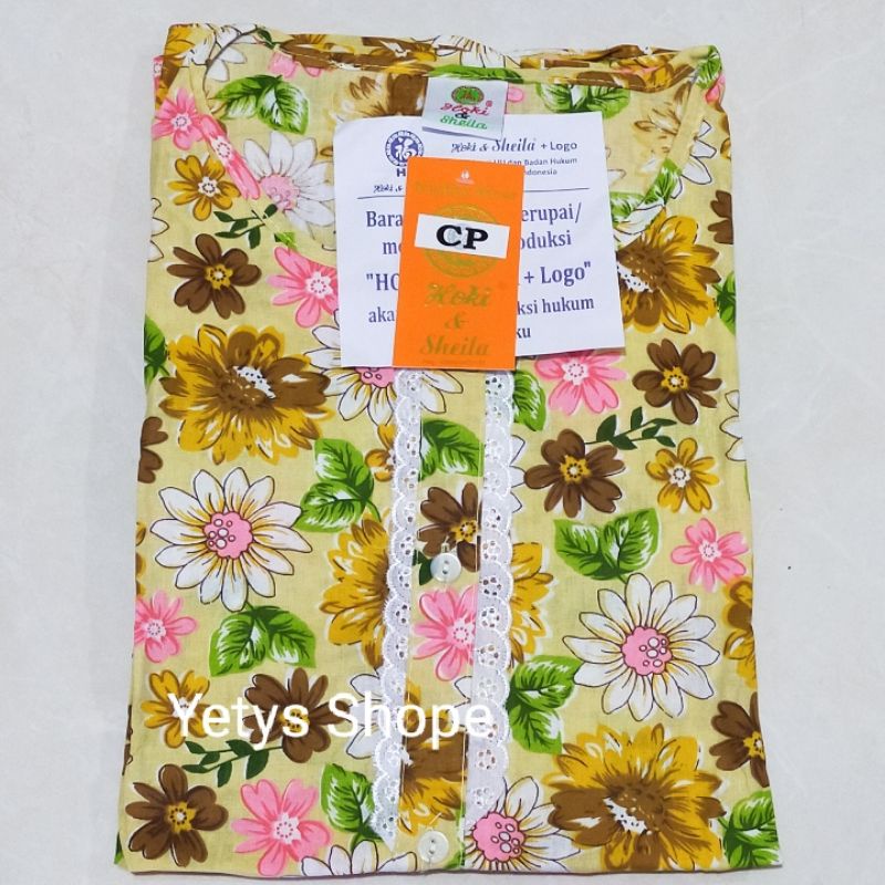 CP Full Kancing Hoki&Sheila LD110 Baju Tidur Piyama Standart [Part 1]-Sunflower6 HS Coklat
