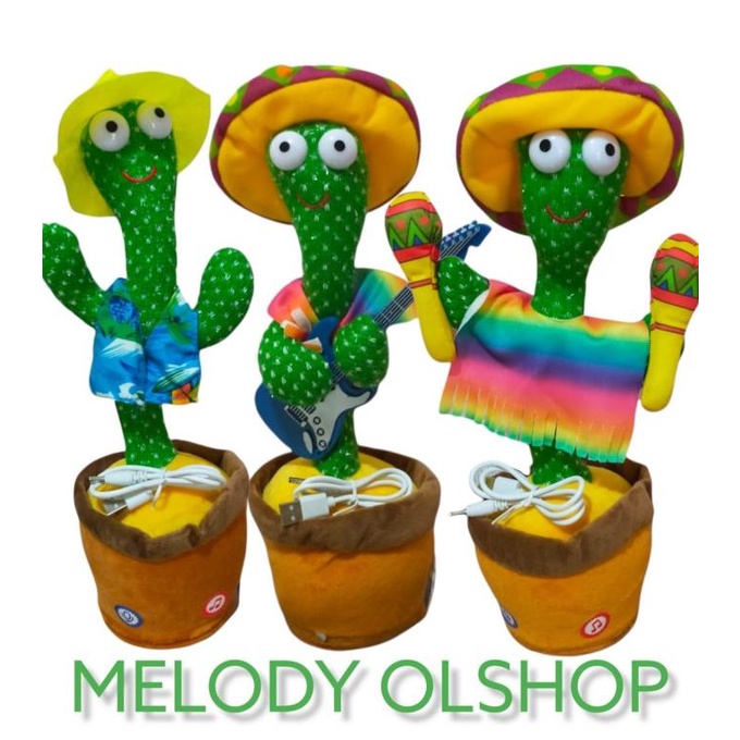 Mainan Boneka Kaktus Goyang/ Berjoget (USB Charge) TERMURAH.