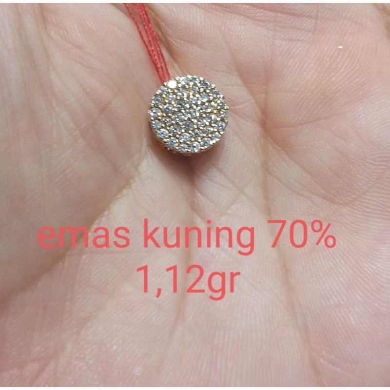 Liontin bulat emas kuning kadar 700