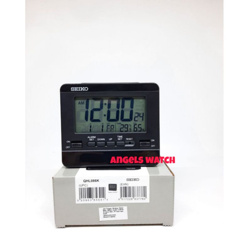 angelswatch jam digital seiko qhl086/ jam alarm calender termometer lengkap