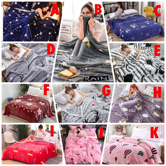 TERBARU - SELIMUT HOMMI WARNA PINK MUDA UK. G1V0 bulu halus besar motif dewasa keren 180x200 import