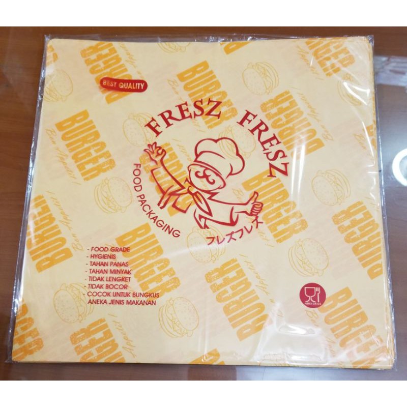 

Kertas Nasi KFC / Burger 30x30cm Anti Lengket / Minyak Printing