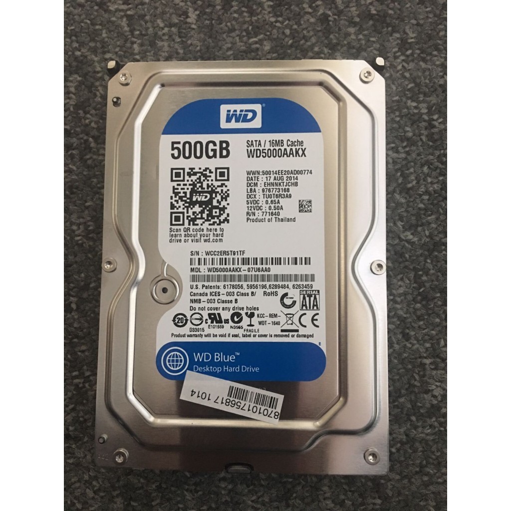 Harddisk Internal PC WD BLUE 500Gb 7200RPM Sata 3,5Inch Garansi 1 Tahun Personal Importir