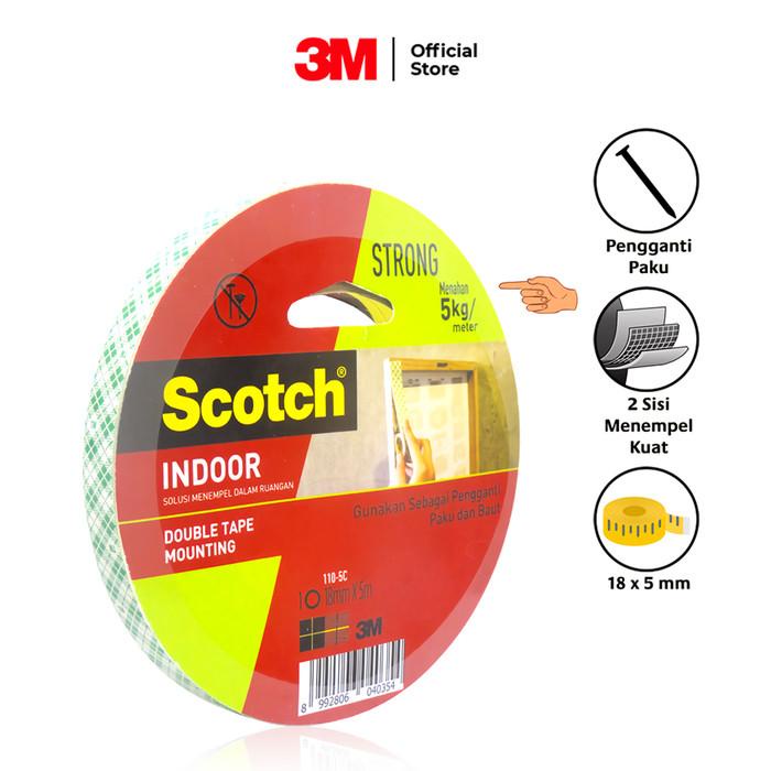 

Tape | Scotch 3M Perekat Barang Permanen Kuat Mounting Tape 110-5C 18Mm X 5M