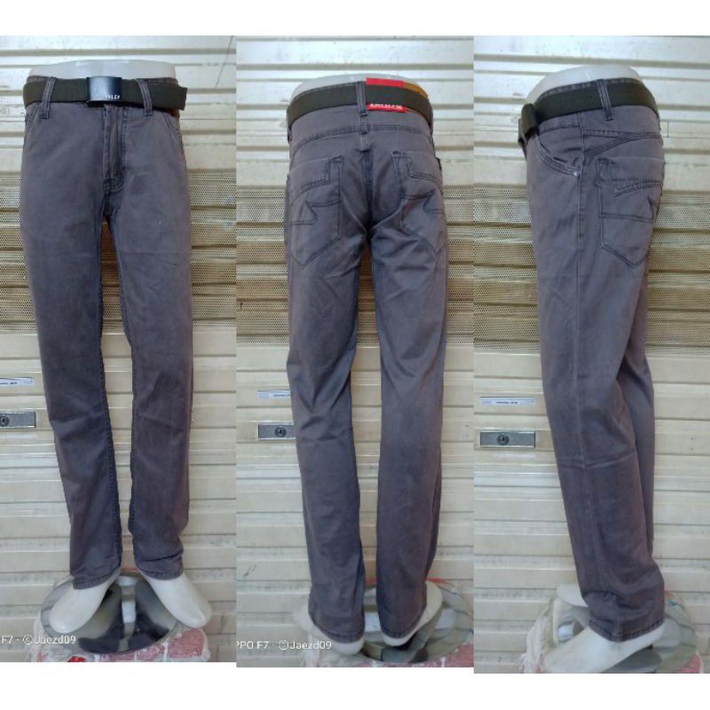 Celana original panjang kanvas pria merk L 'qis JEANS ukuran 28-38