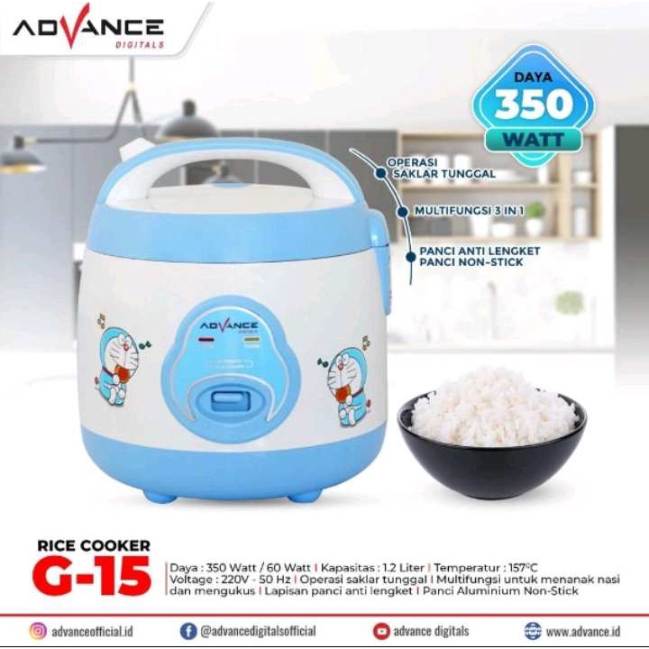 (RS)MAGICOM RICE COOKER KARAKTER MINI ADVANCE 1,2L 1 2 L 1,2 L DORAEMON HELLO KITTY