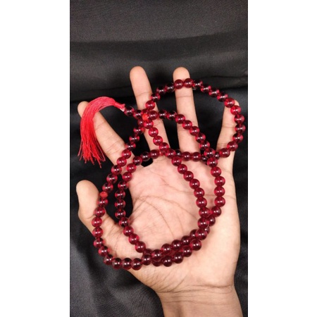 TASBIH BATU MERAH SIAM ISI 99 BUTIR ASLI CHATAM