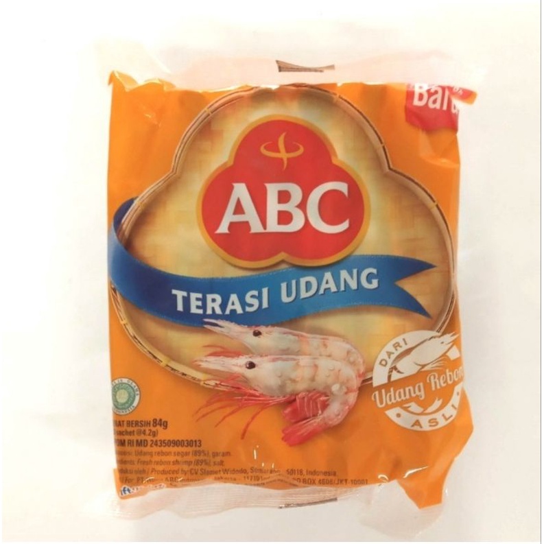 

Terasi udang ABC 4,2gram isi 20pcs/pak(trasi udang)