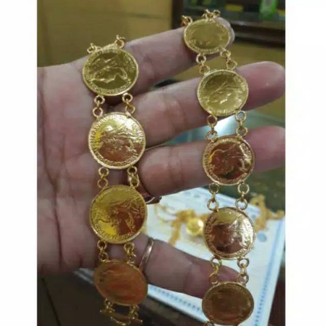 Gelang Koin 50 gram Mas LM 24K Kadar 99,99%