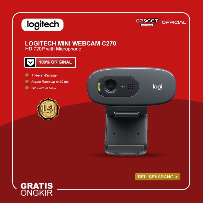 Logitech C270 HD Webcam with Microphone