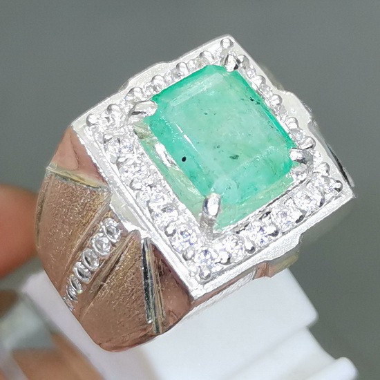 Batu Cincin Permata Asli EMERALD BERYL KOLOMBIA Bersertifikat