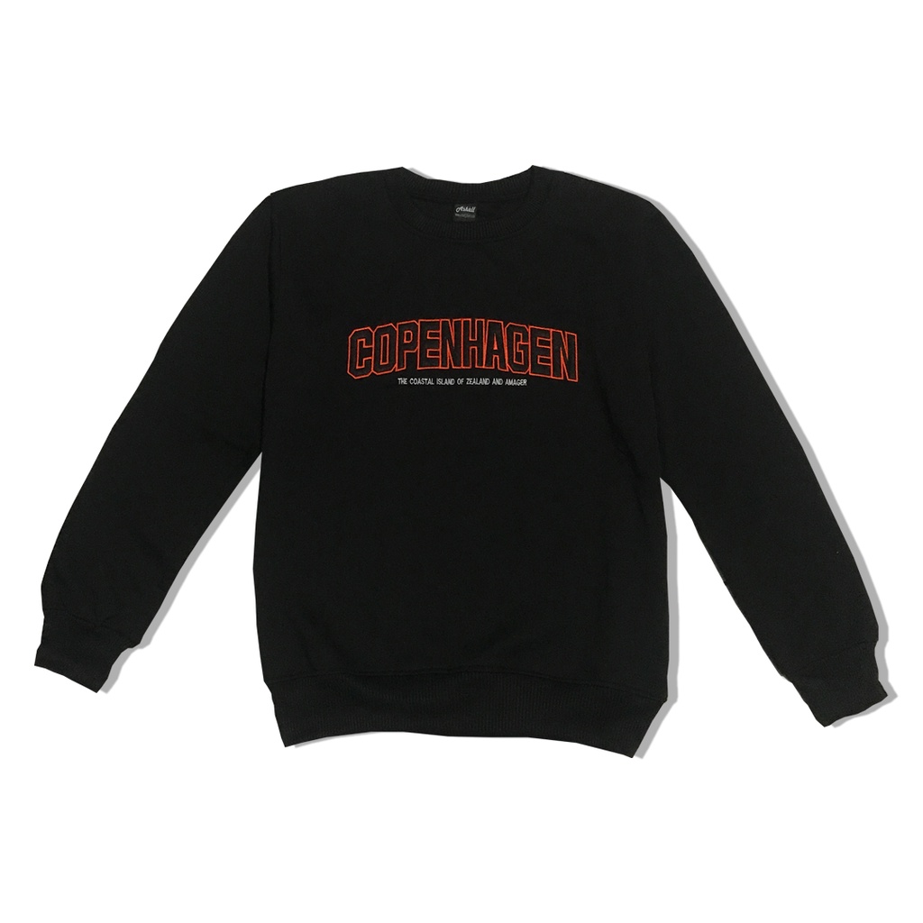 Crewneck Casual Copenhagen Black Terbaru Full Bordir Original Ashall