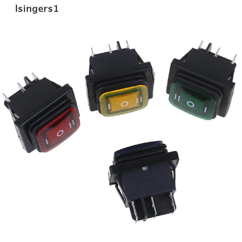 (lsingers1) 1pc Saklar Rocker Toggle 6-pin 30A / 250V 12V 220V Anti Air Dengan Lampu LED Untuk Perahu