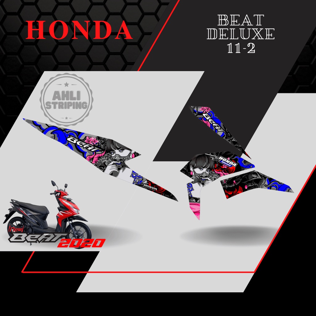Sticker Striping List Variasi HOLOGRAM Beat Deluxe 2020 SF AH 11