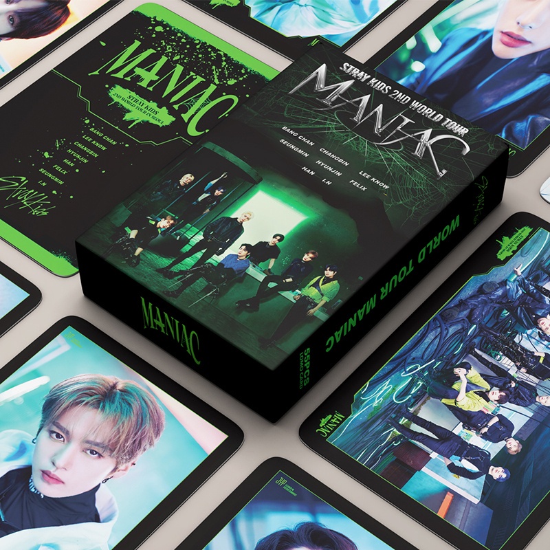 55pcs / Kotak Kartu Foto Album Stray Kids MANIAC LOMO