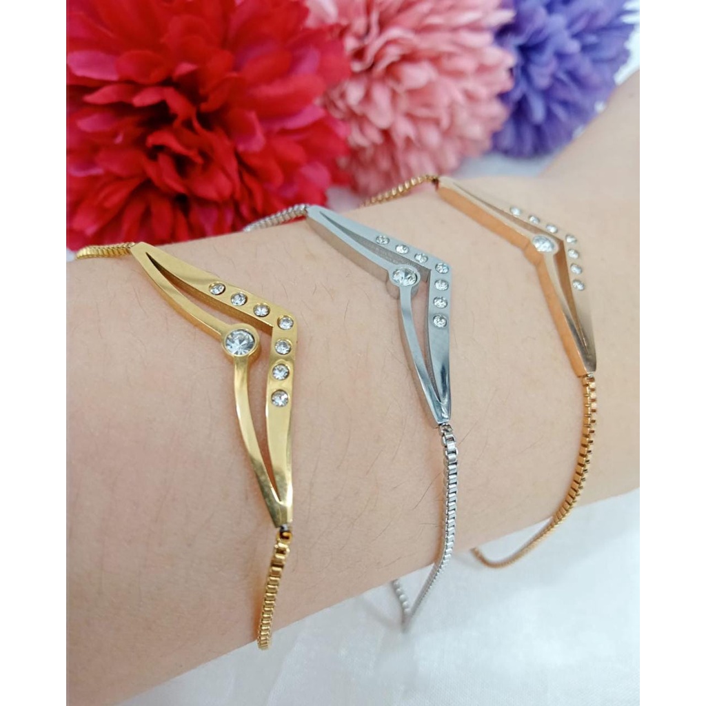 Gelang Titanium Fuji / Gelang Aurel V Viral / Satu Set Gelang dan Cincin Fuji / Anti Karat dan Luntur / Awet Tahan Lama