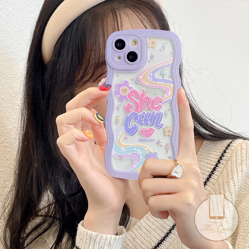 Casing Softcase TPU iPhone 11 7 8 6 6s Plus 14 Plus XR 12 13 11 Pro MAX 14 Pro MAX X XS MAX SE 2020 Aksen Tulisan Inggris