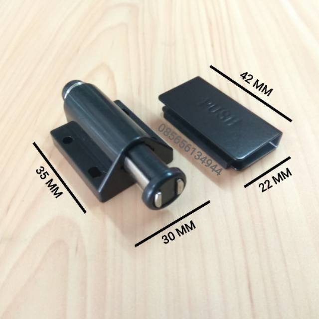 Magnet Kunci Kaca Single Hitam / Push On / Push Open Black