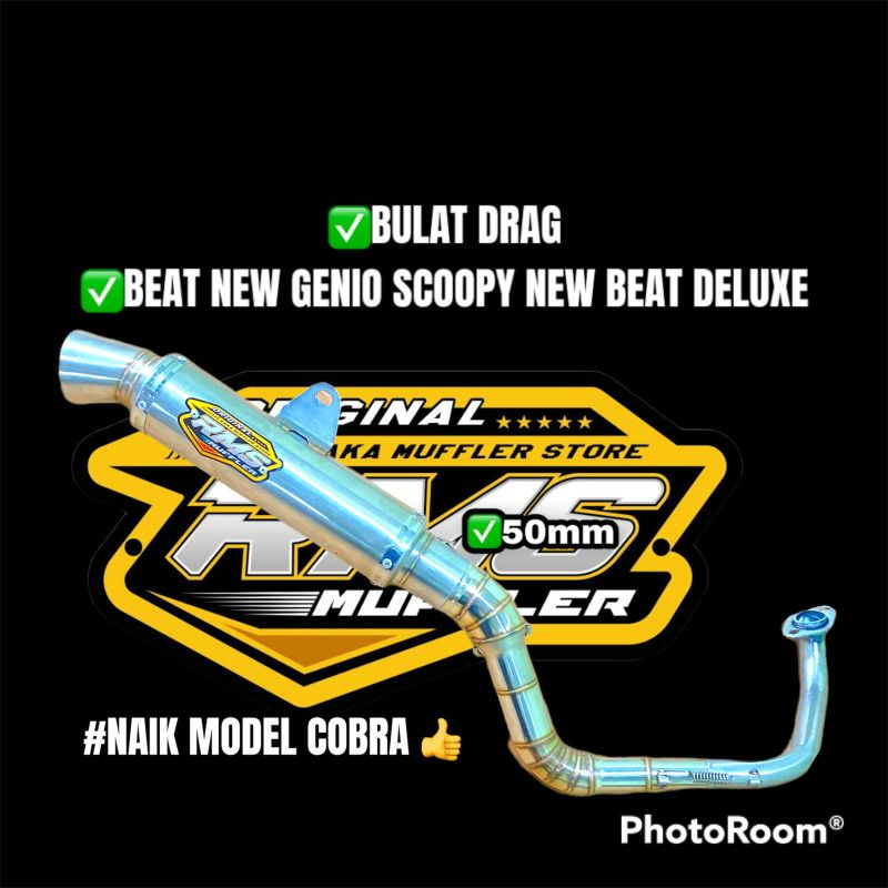 KNALPOT RMS MUFFLER ORIGINAL BULAT DRAG BEAT NEW GENIO SCOOPY NEW 2020 BEAT DELUXE BKN DPJ BSS RPS C